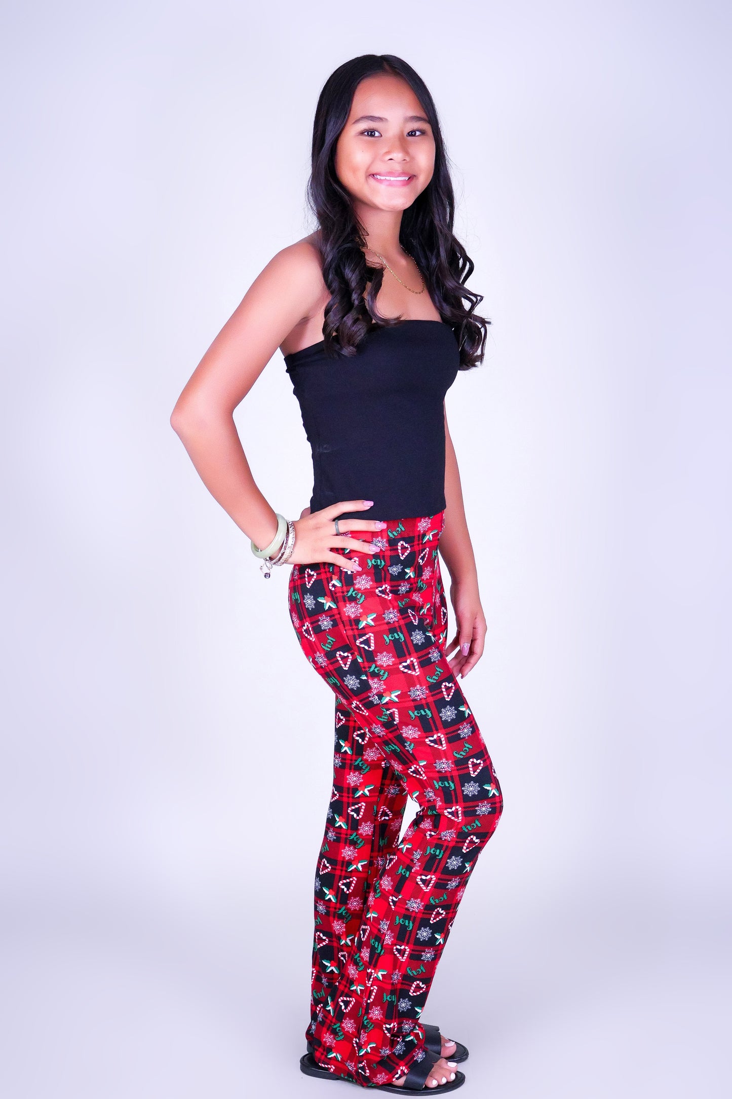 CANDY CANE HEARTS LEGGINGS | KIDS SIZE 2-16