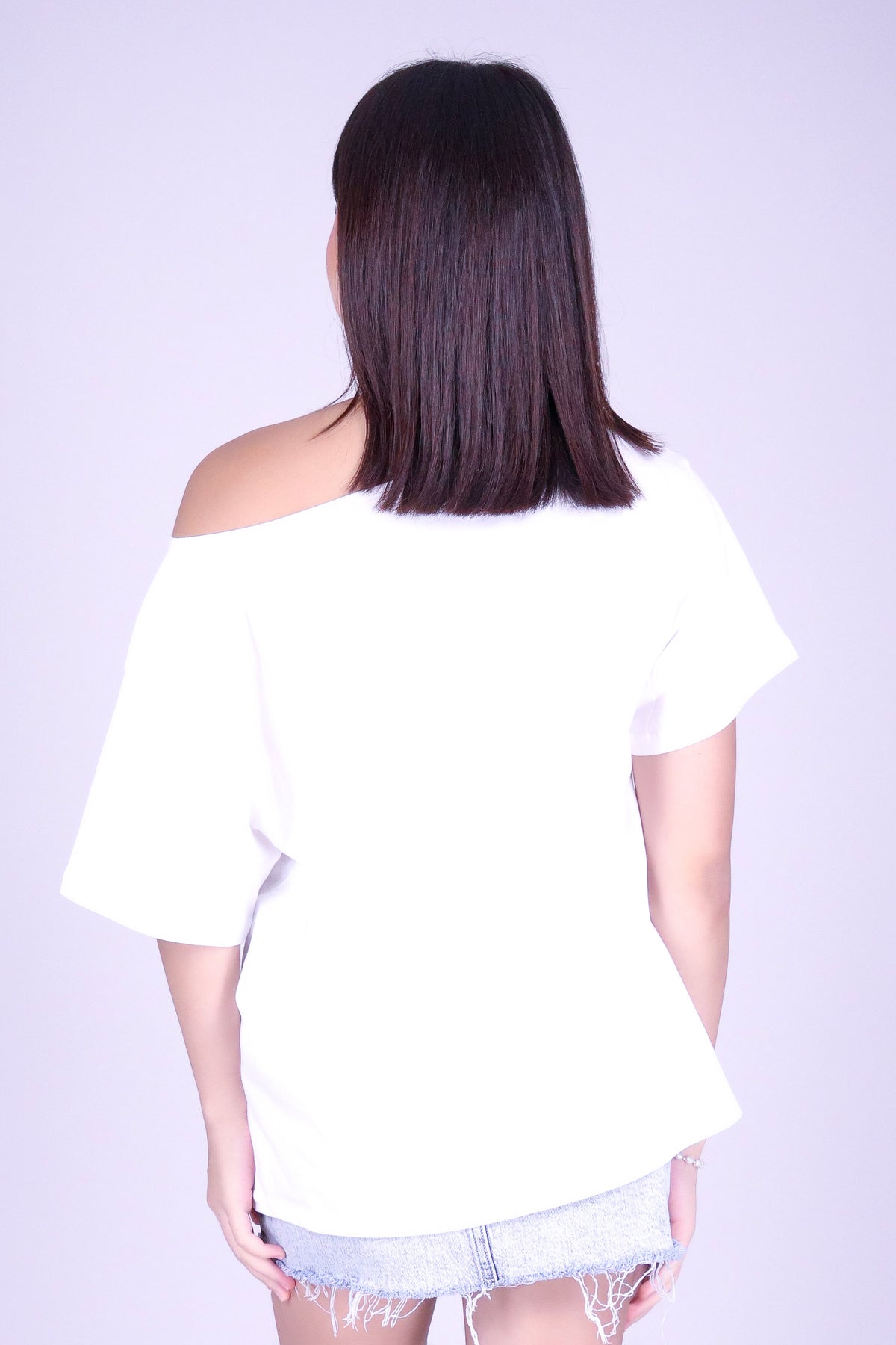 3 HIBISCUS OVERSIZED OFF SHOULDER TEE