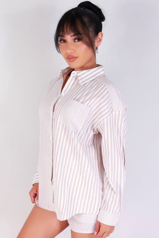 Jeans Warehouse Hawaii - 3/4 & L/S PRINT WOVEN TOPS - NIGHT IN STYLE LONG SLEEVE BUTTON DOWN TOP | By VERY J