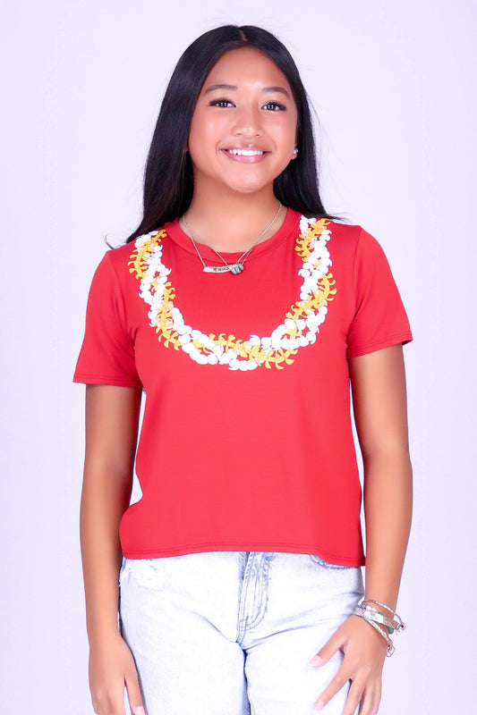 TWISTED PUAKENIKENI PIKAKE LEI TEE | KIDS SIZE 8-16