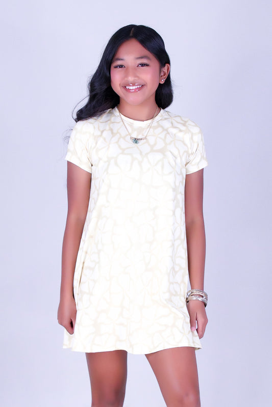 WAVY HIBISCUS TRAPEZE DRESS | KIDS SIZE 2-16