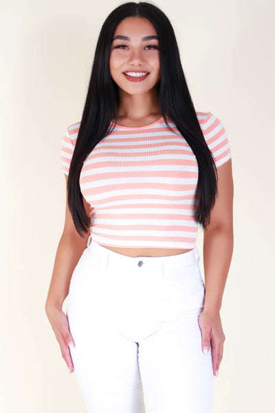 Jeans Warehouse Hawaii - S/S STRIPE - PICK ME UP CROP TOP | By POPULAR 21