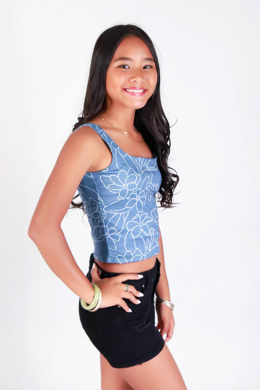 GARDENIA SQUARE NECK TANK TOP | KIDS SIZE 2-16