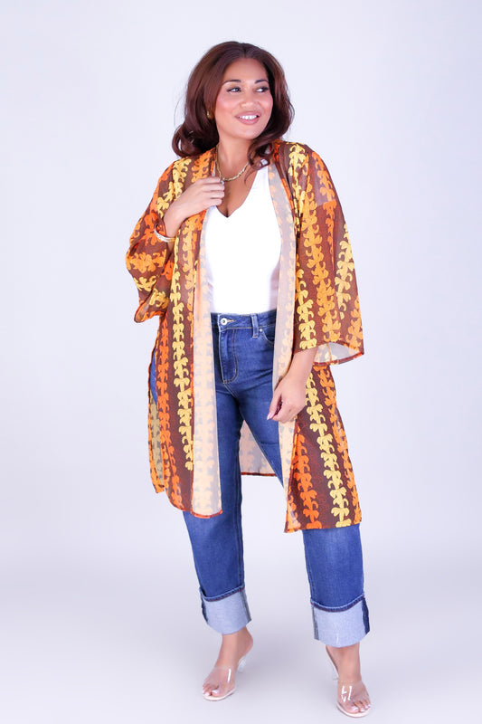 PUAKENIKENI OUTLINE CHIFFON CARDIGAN