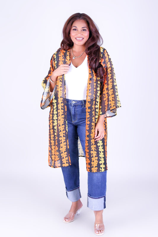 PUAKENIKENI OUTLINE CHIFFON CARDIGAN