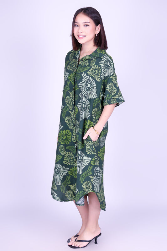 ISLAND OPIHI SHELLS BUTTON DOWN DRESS