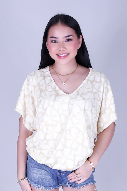 WAVY HIBISCUS DOLMAN TOP