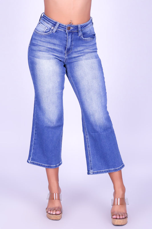 HIGHLINE CROP DENIM CAPRI'S