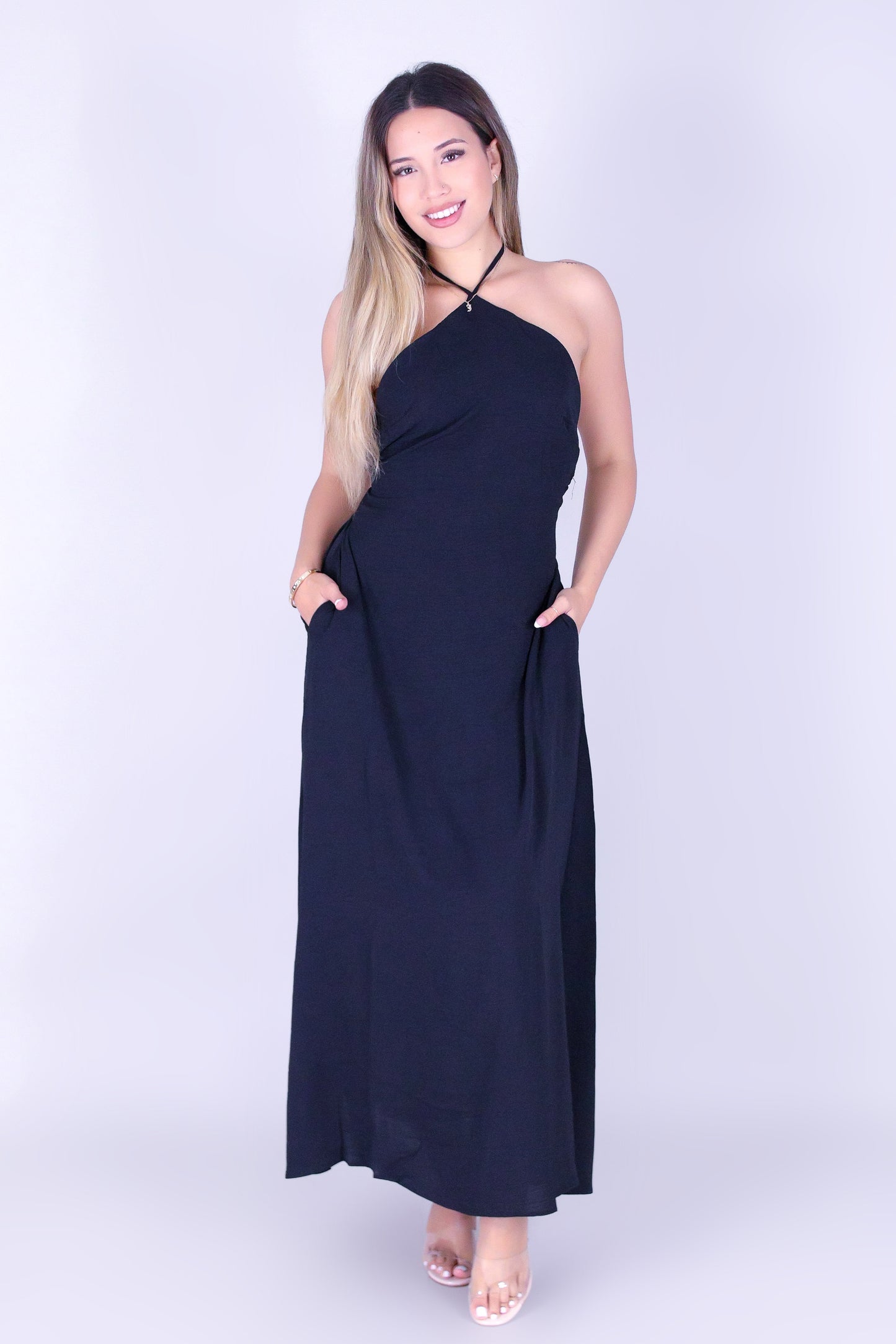 THE EVERLINE HALTER MAXI DRESS