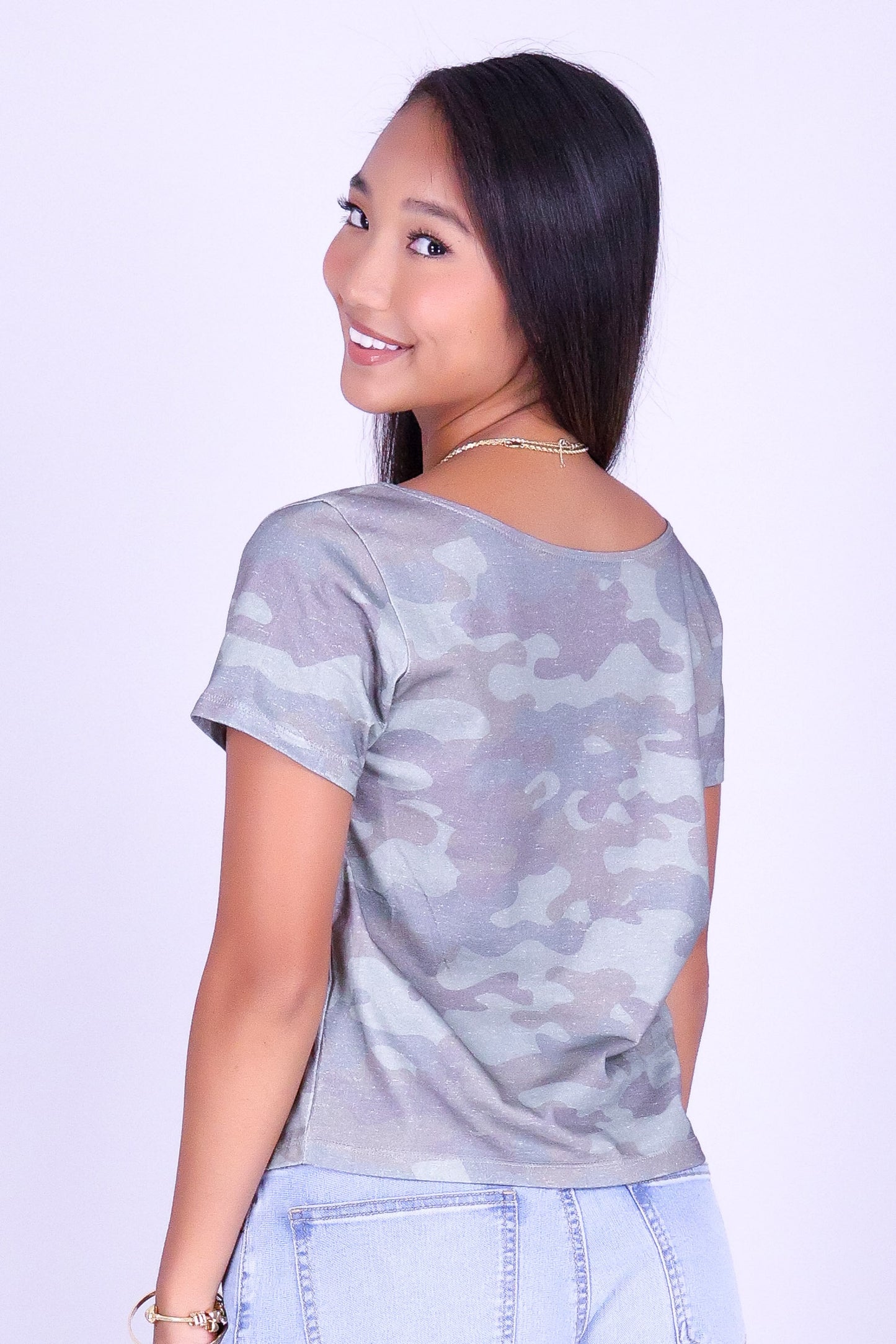 HAWAII CAMO OFF SHOULDER TEE