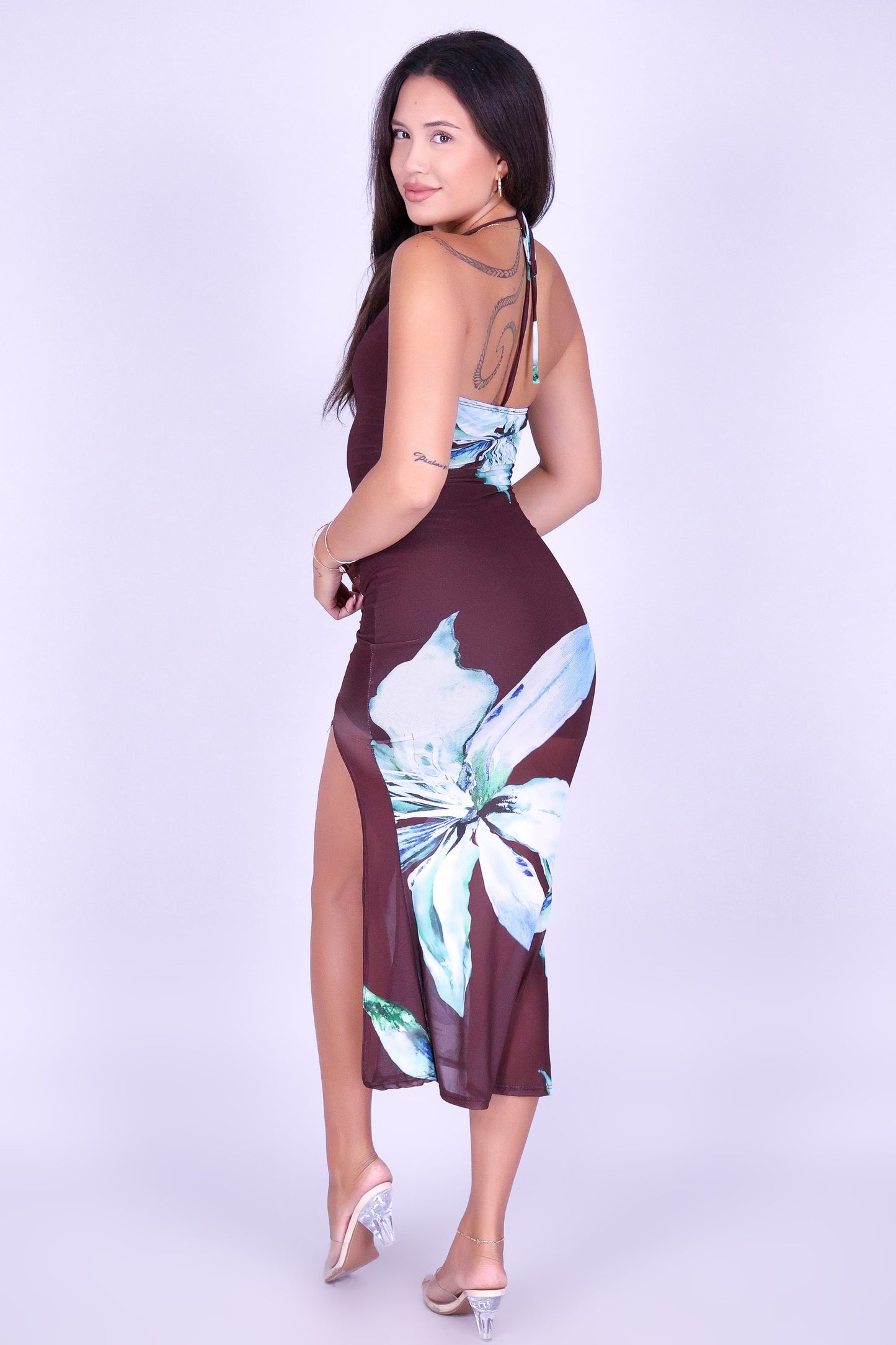 COME AWAY WITH ME HALTER MAXI DRESS