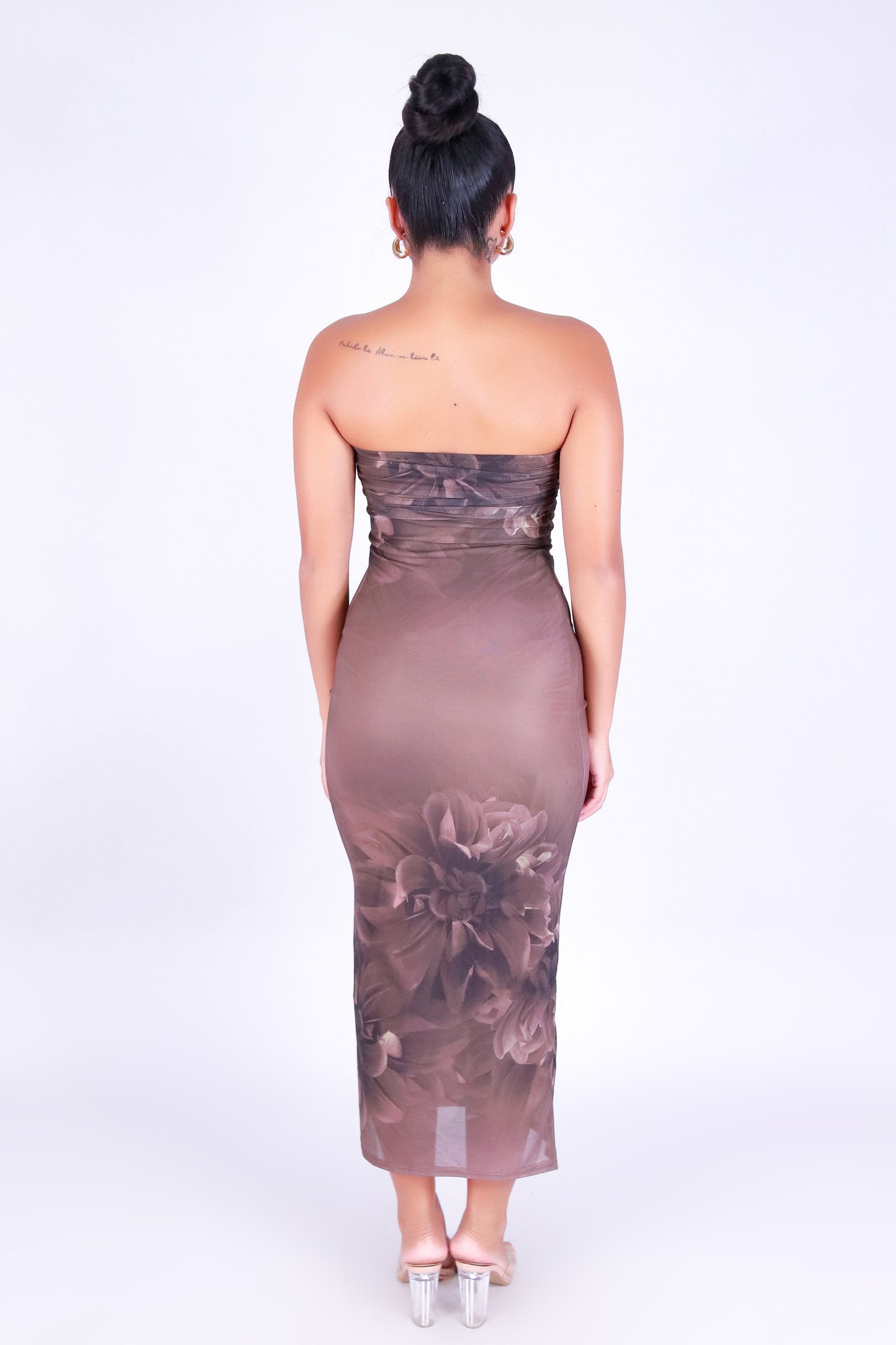 FLORAL DAYDREAM MESH TUBE DRESS