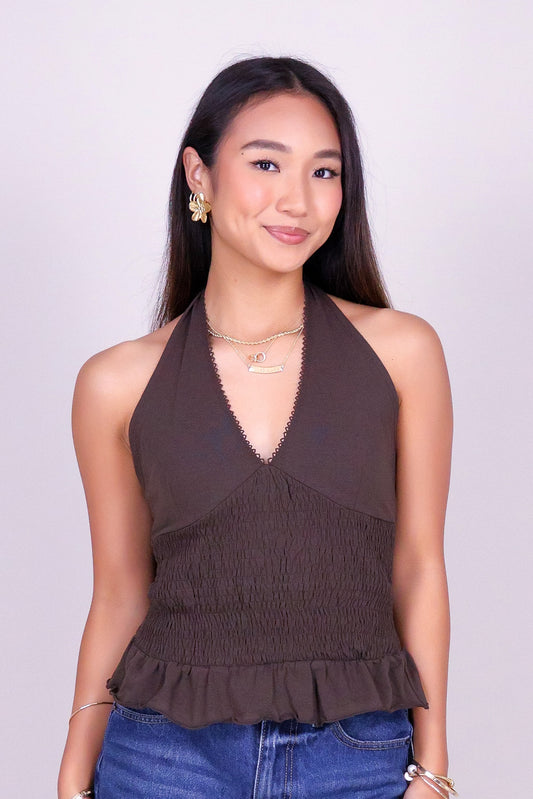 MIDNIGHT CURVE HALTER TOP