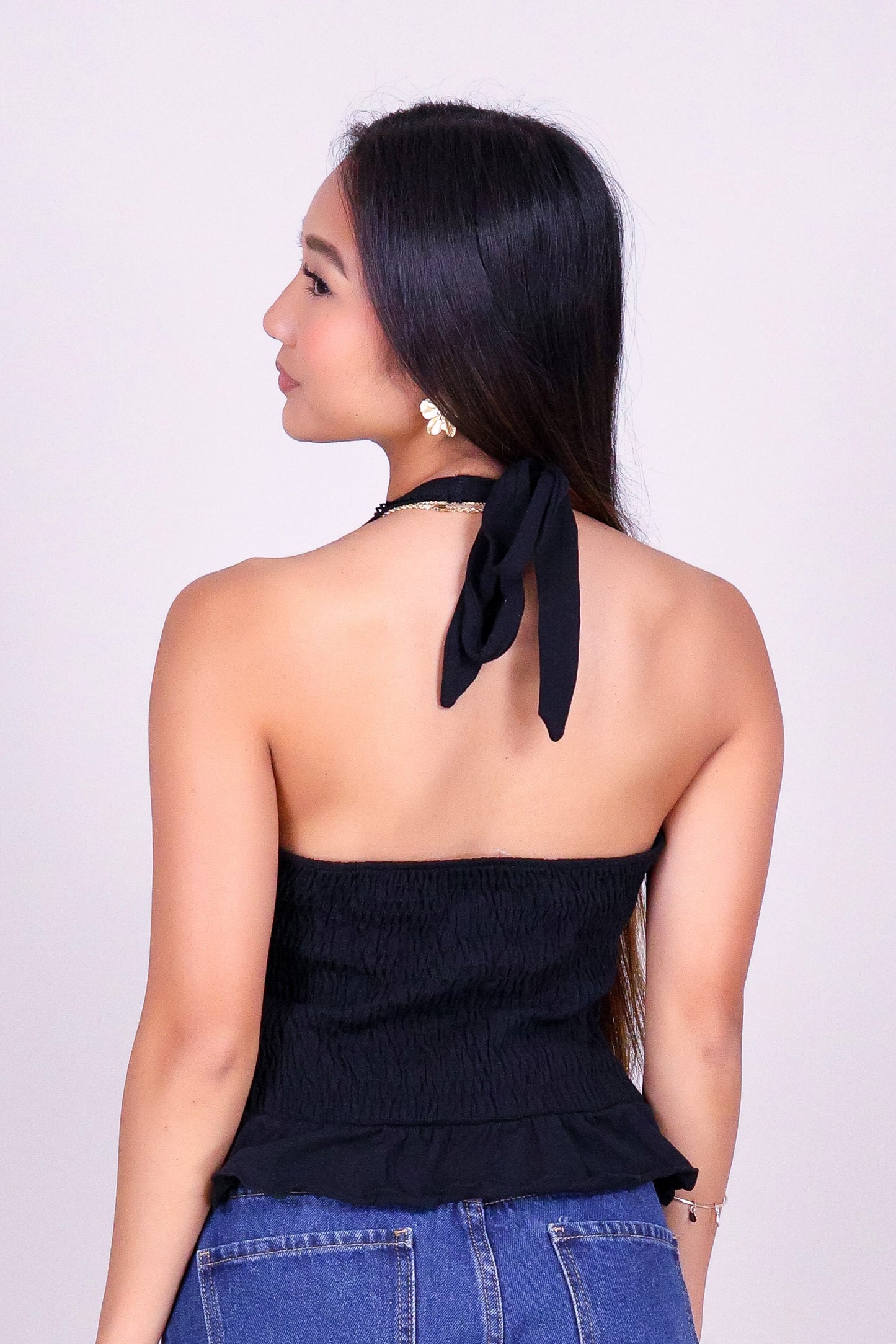 MIDNIGHT CURVE HALTER TOP