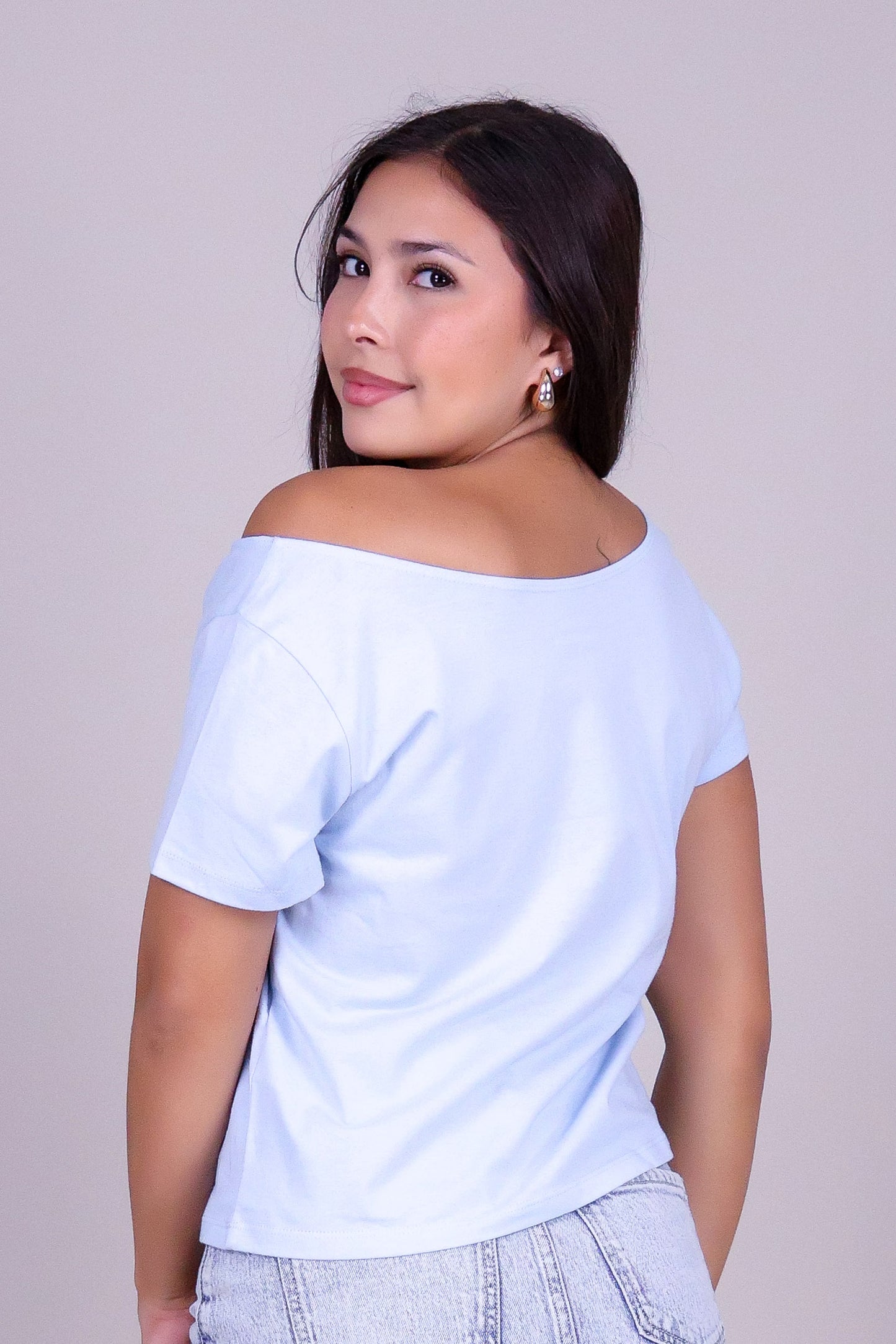 ALOHA FLOWER OFF SHOULDER TEE