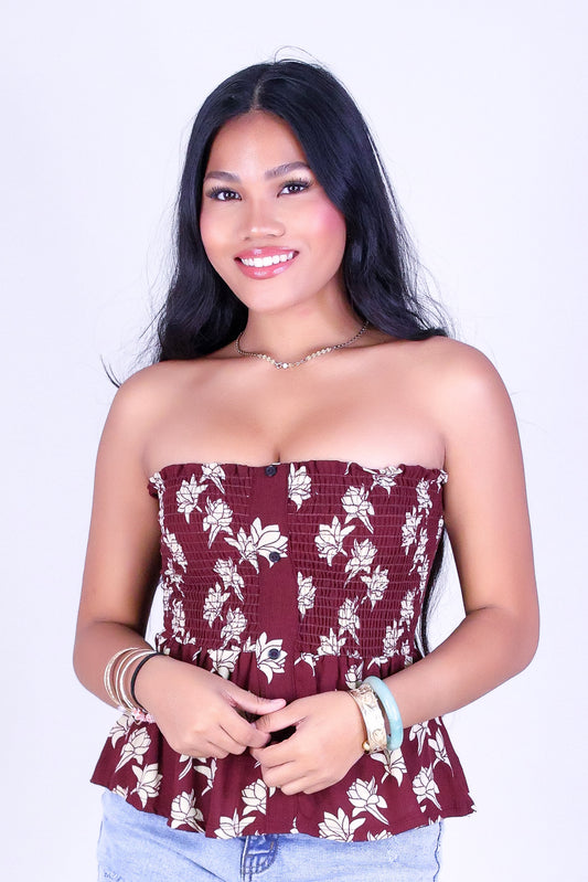 TUBEROSE SMOCKED TUBE TOP