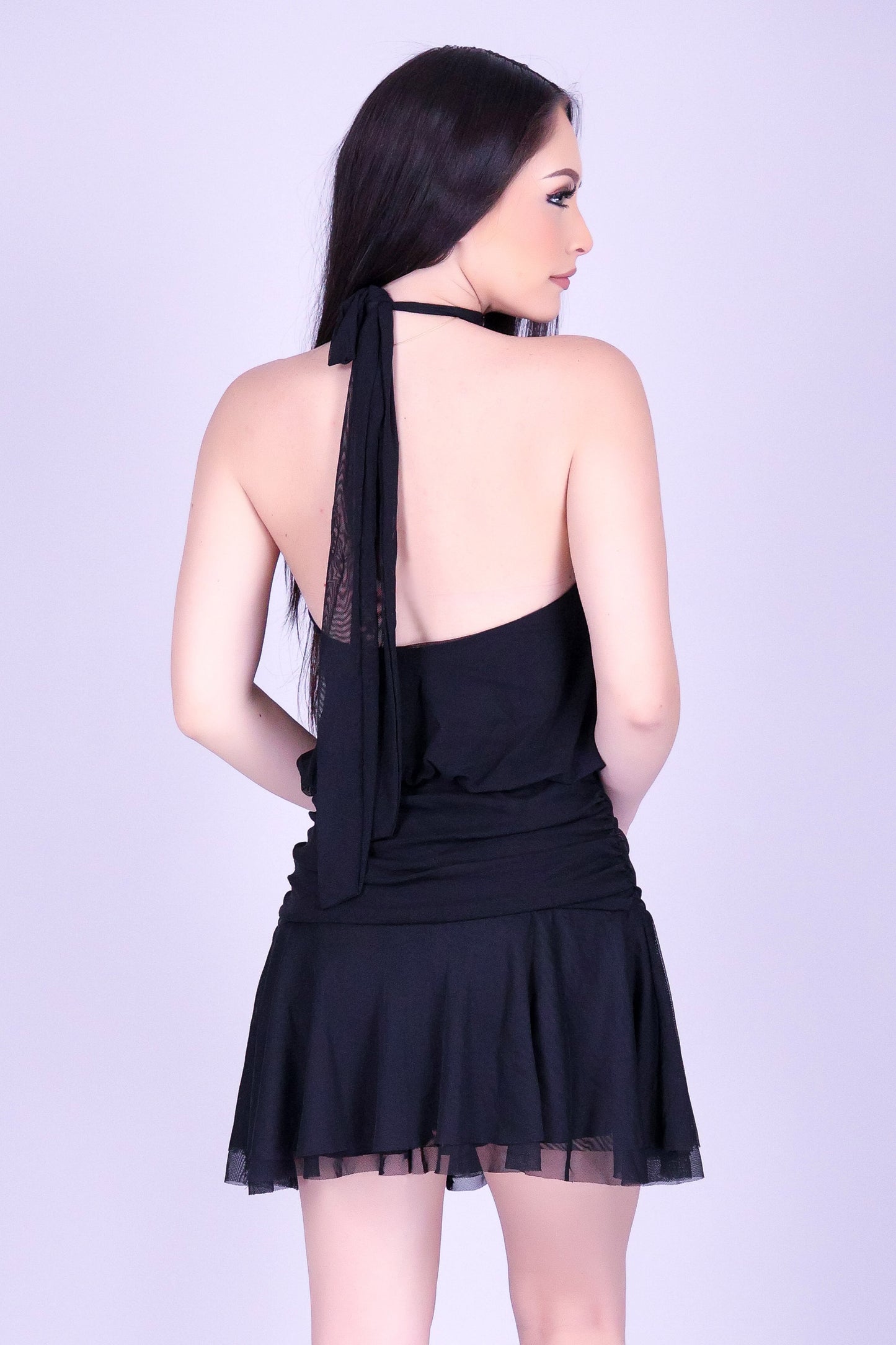 BLACK SWAN HALTER DRESS