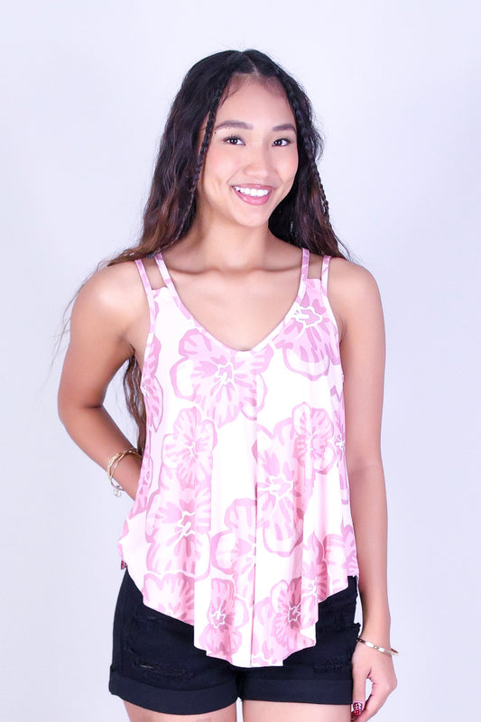 WATERCOLOR HIBISCUS TANK TOP