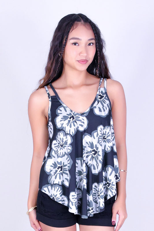 WATERCOLOR HIBISCUS TANK TOP