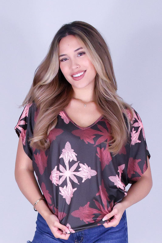 TORCH GINGER QUILT DOLMAN TOP