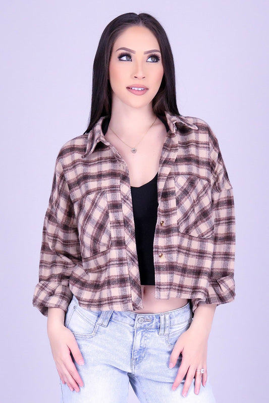 CHASING AUTUMN PLAID TOP