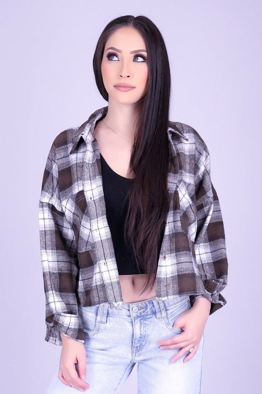CHASING AUTUMN PLAID TOP