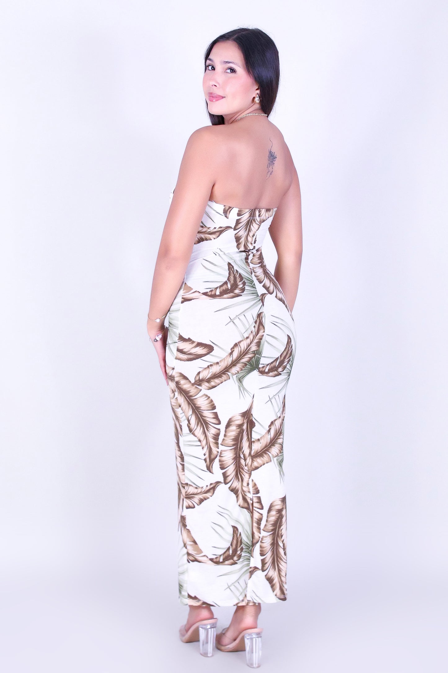 PARADISE LEAF MIDI DRESS