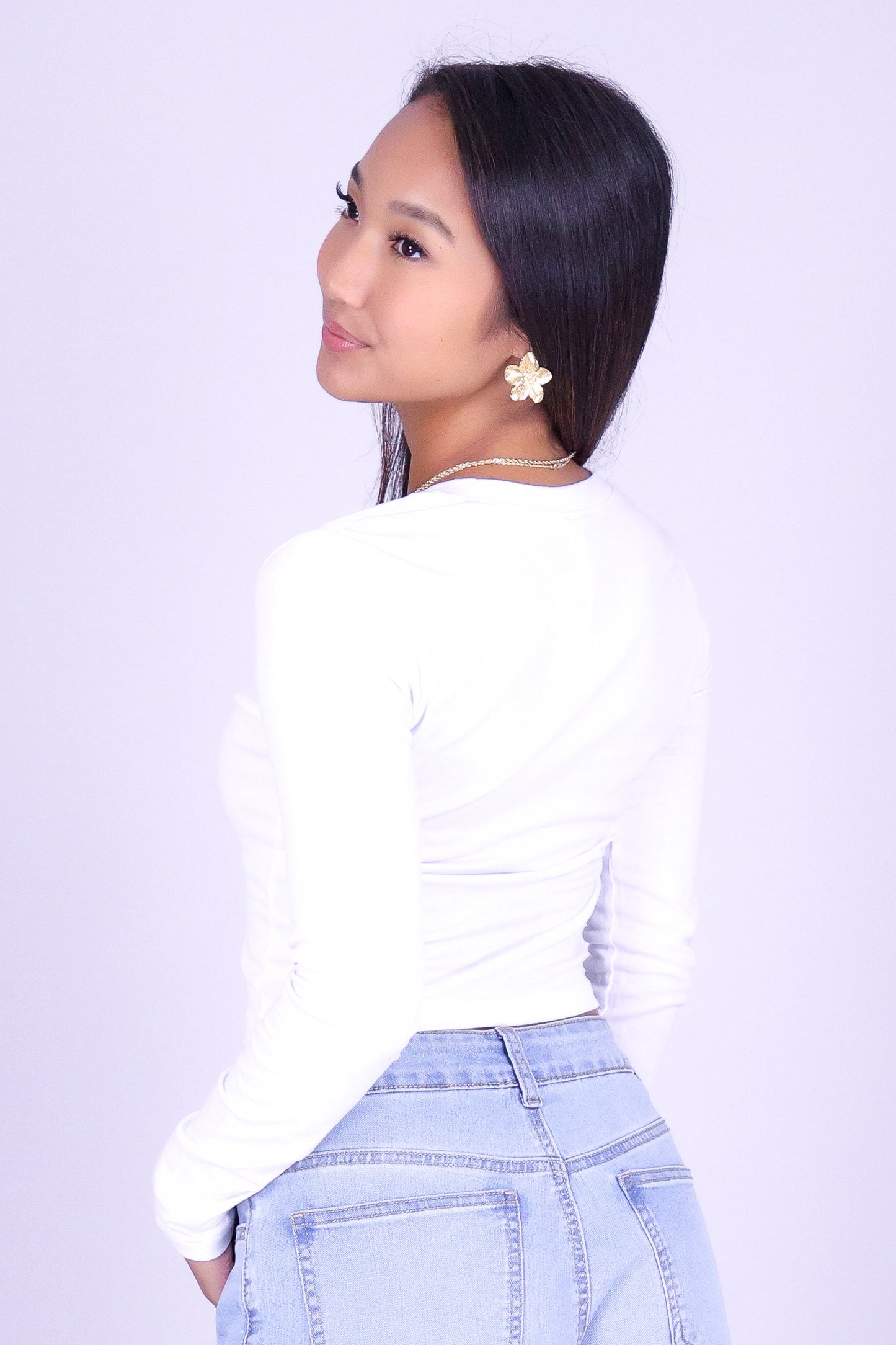 DON'T SAY IT LONG SLEEVE CROP TOP