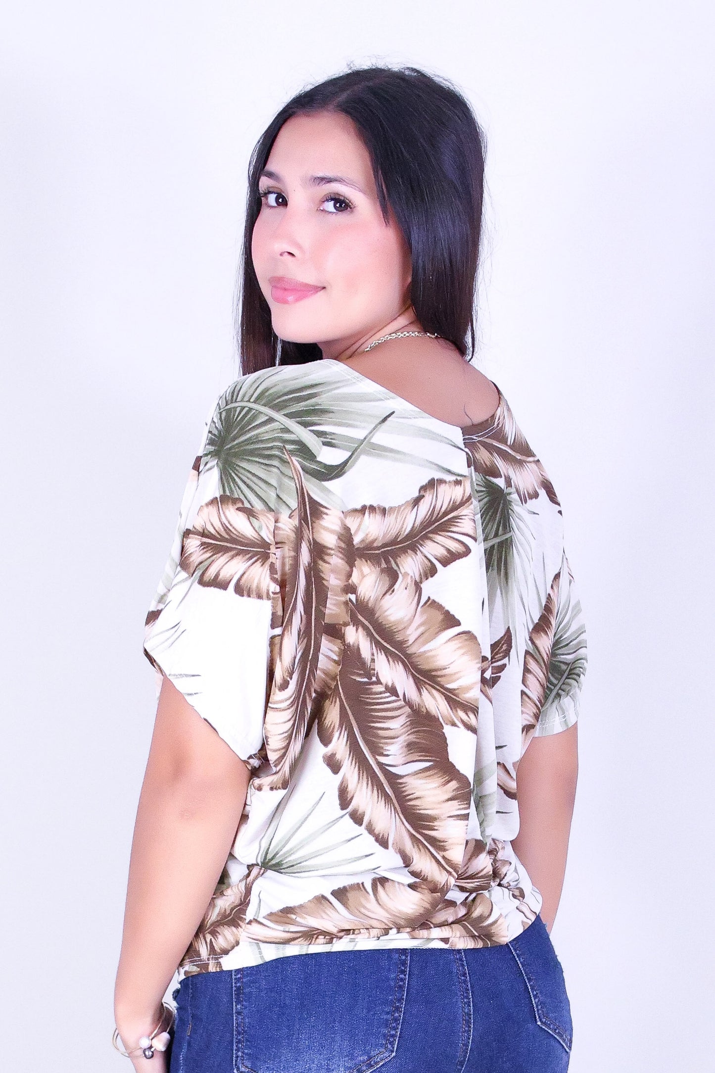 PARADISE LEAF DOLMAN TOP