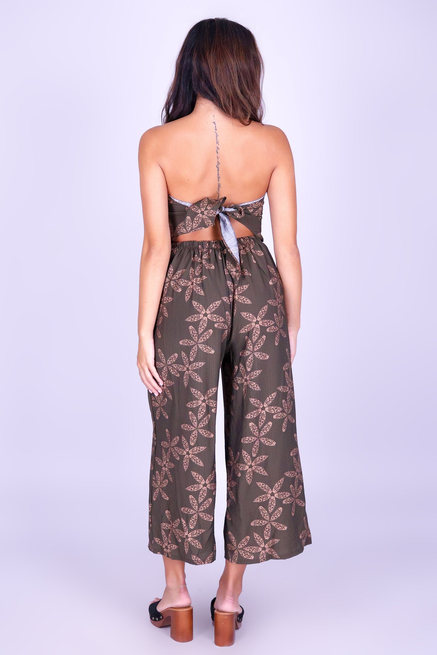 MITER PUA SHELL TIE BACK JUMPSUIT
