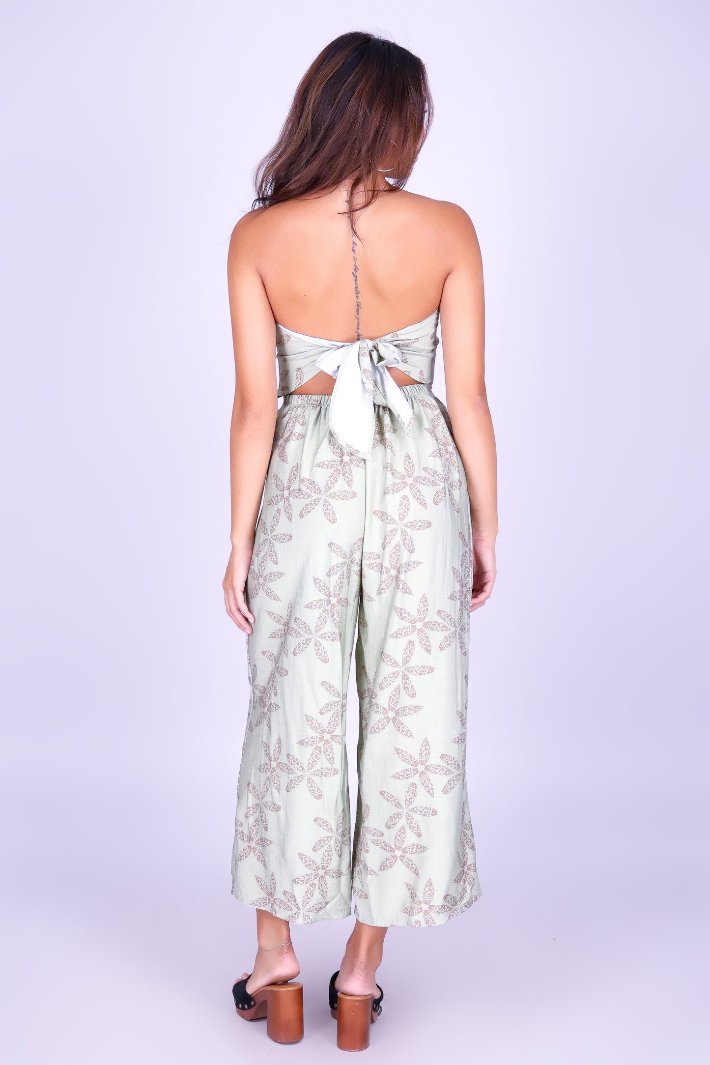 MITER PUA SHELL TIE BACK JUMPSUIT