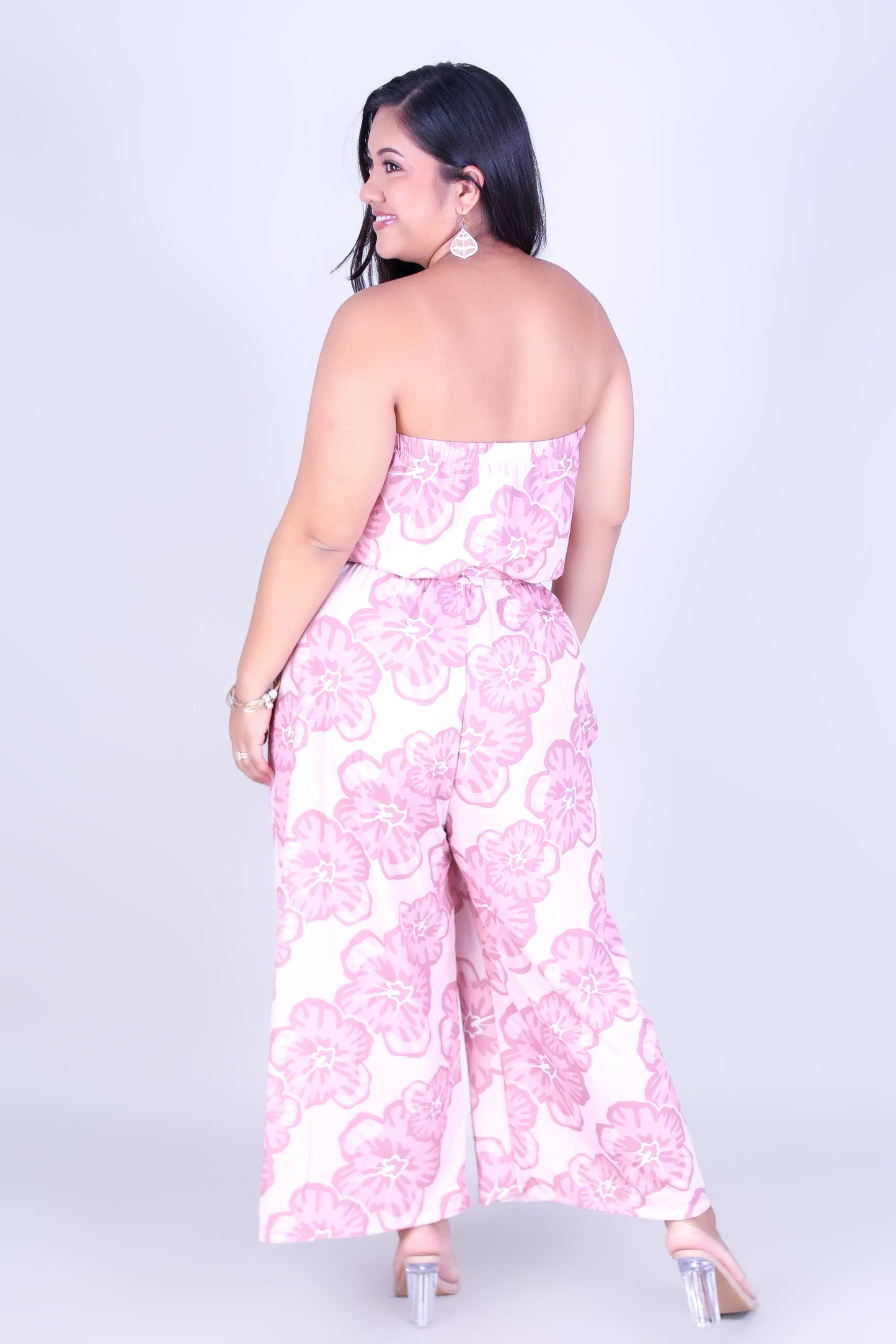 WATERCOLOR HIBISCUS TUBE JUMPSUIT