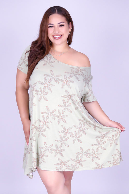 MITER PUA SHELL TRAPEZE DRESS