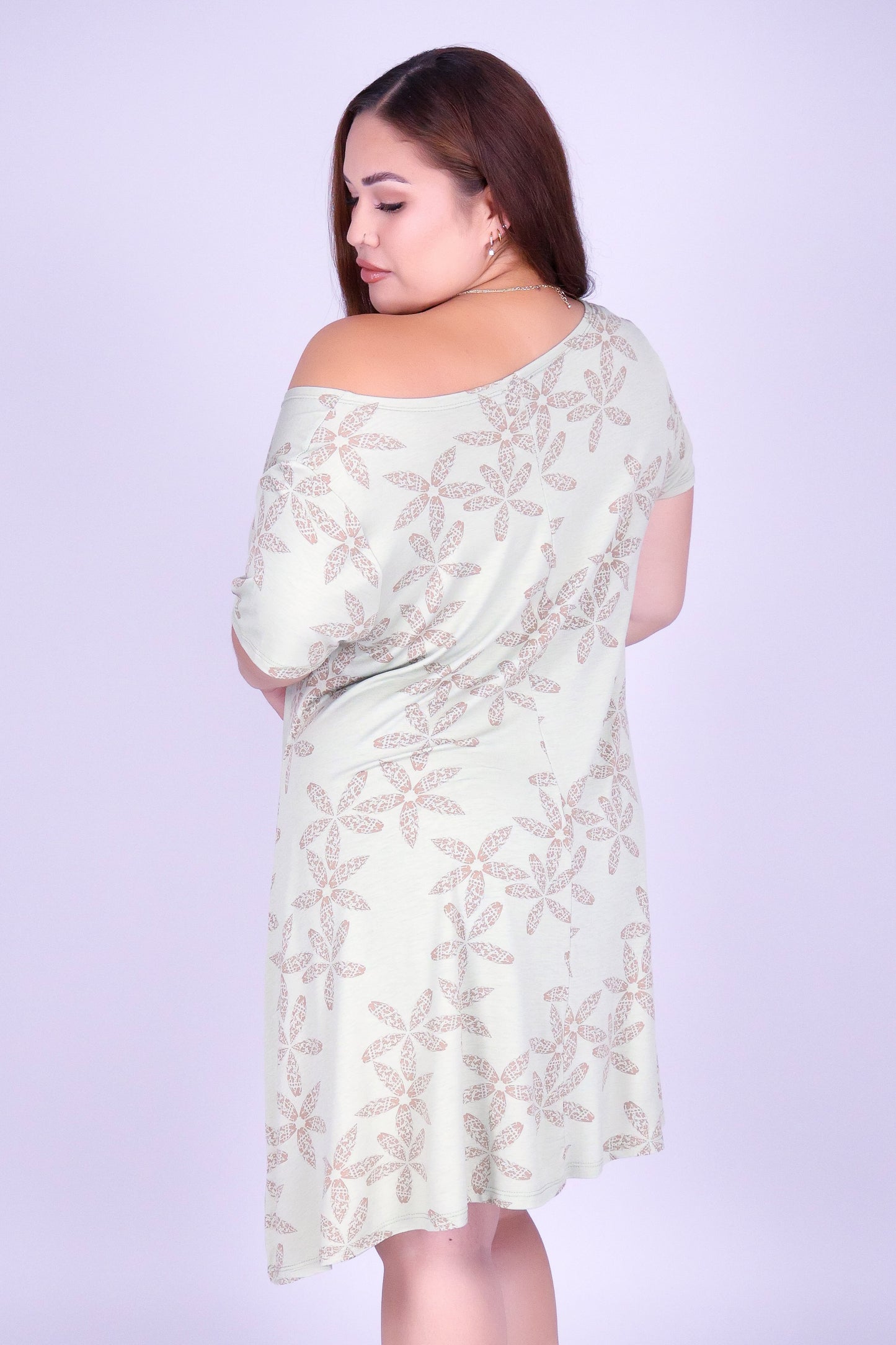 MITER PUA SHELL TRAPEZE DRESS
