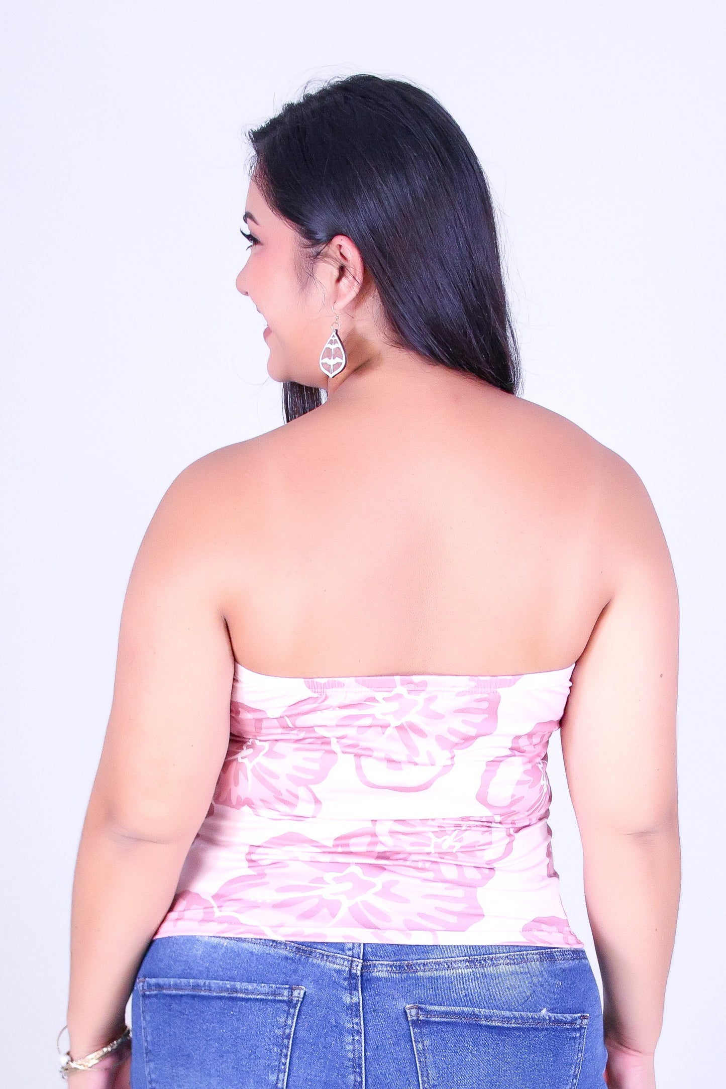 WATERCOLOR HIBISCUS TUBE TOP