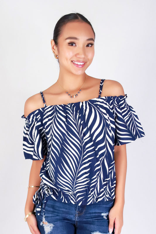 PARADISE GLOW COLD SHOULDER TOP