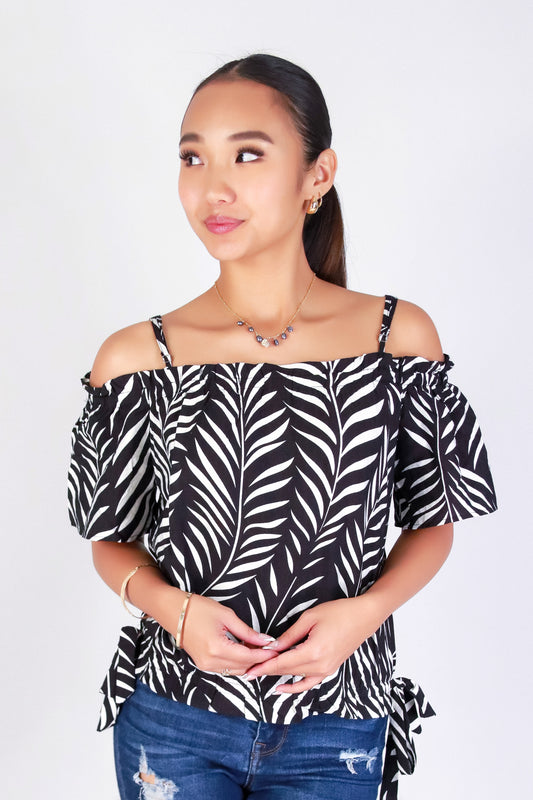 PARADISE GLOW COLD SHOULDER TOP