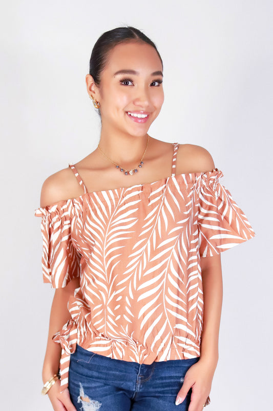 PARADISE GLOW COLD SHOULDER TOP