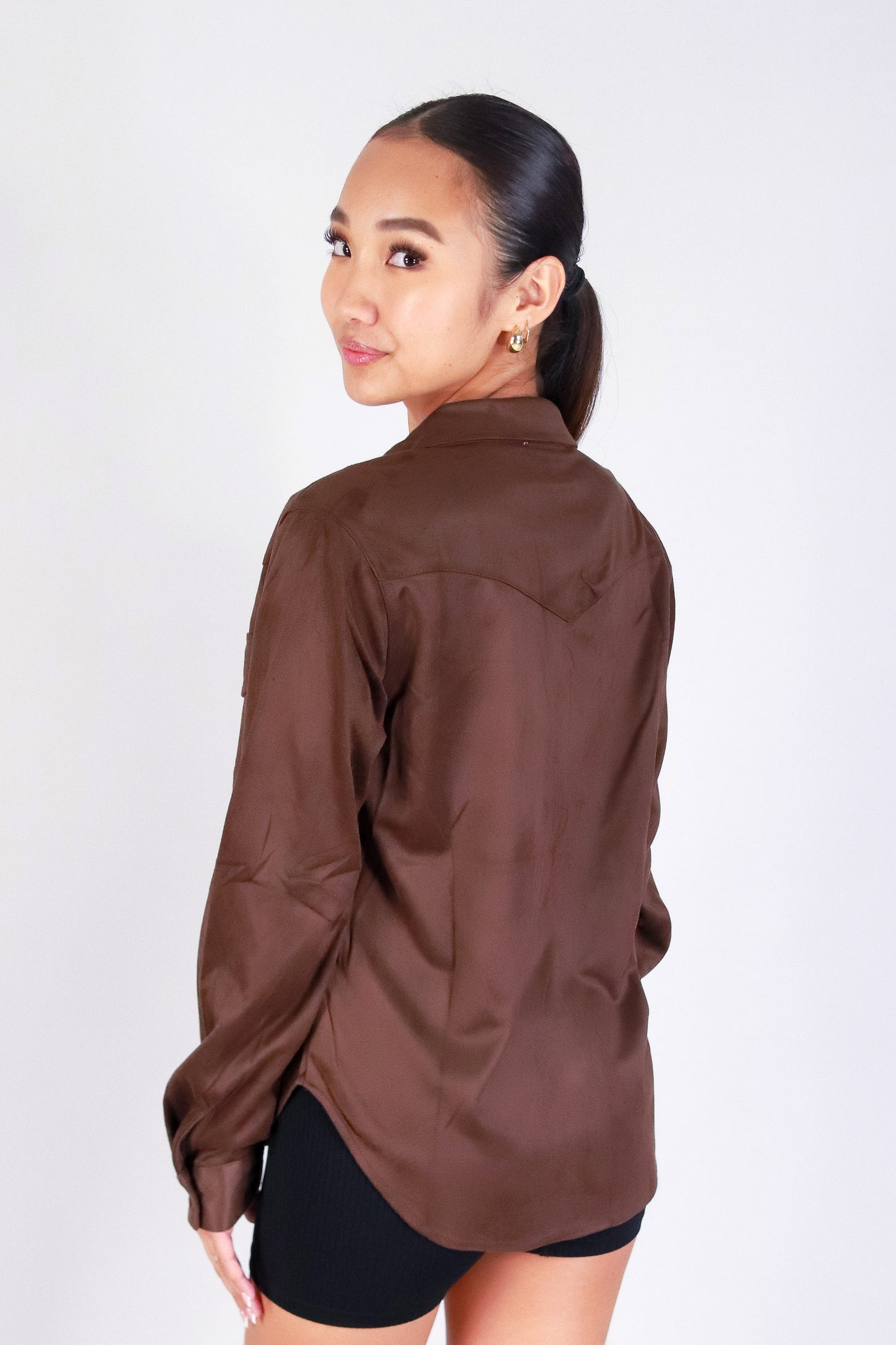 MOON DRIFT SUEDE LONG SLEEVE TOP