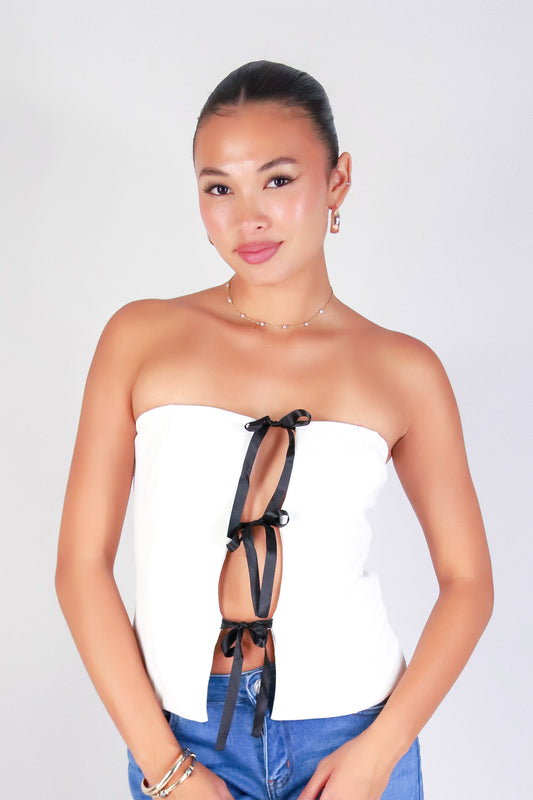 KISS ME IN BOWS TUBE TOP