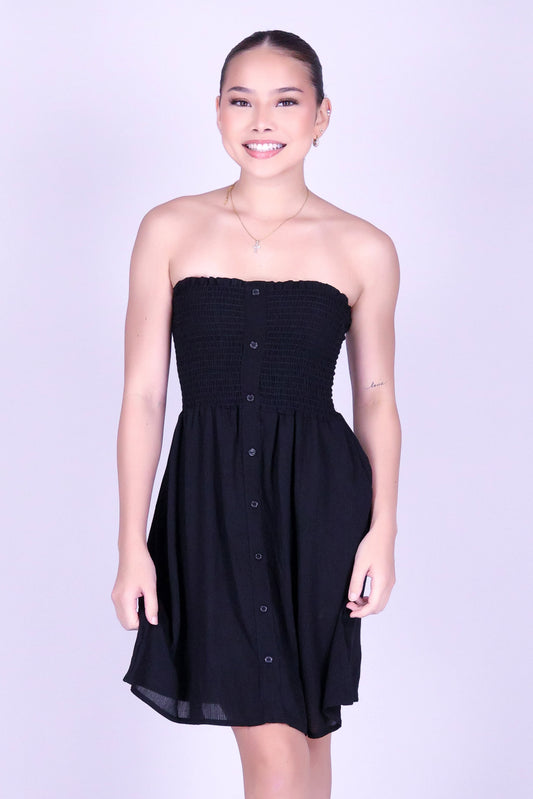 LUCKY ME SMOCKED BABYDOLL DRESS