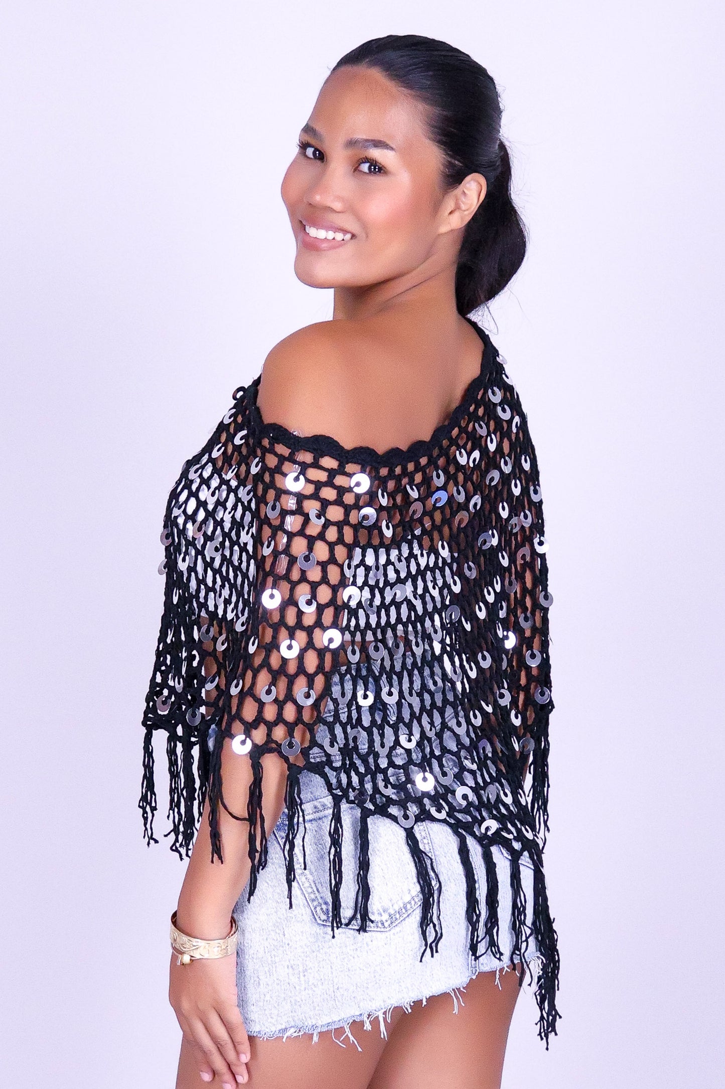 SUNSET GLOW CROCHET PONCHO