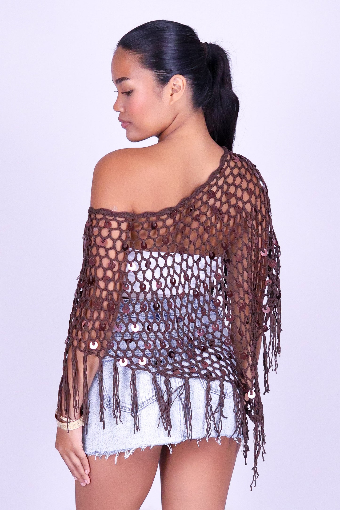 SUNSET GLOW CROCHET PONCHO