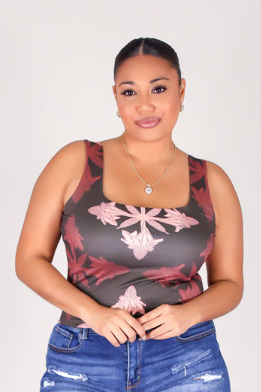 TORCH GINGER QUILT SQARE NECK TOP