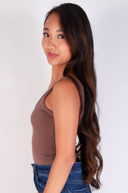 Jeans Warehouse Hawaii - SL CASUAL SOLID - SCOOP ME UP CROP TANK | By ANWND