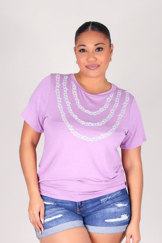 3 STRAND OUTLINE PIKAKE LEI TEE