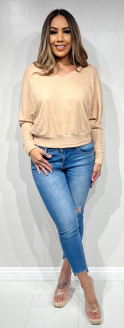 Jeans Warehouse Hawaii - SOLID SWEATERS - SUPER SOFT V-NECK SWEATER | By CHERISH