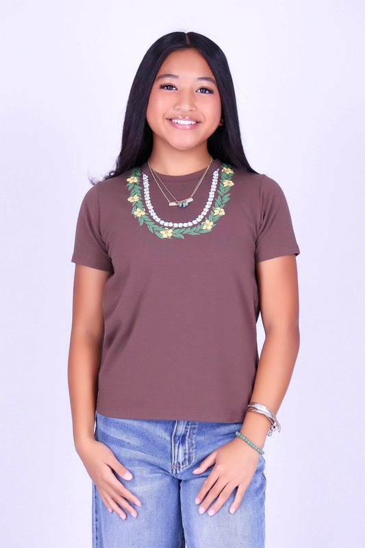 MAILE PUAKENIKENI PIKAKE OVERSIZED LEI TEE | KIDS SIZE 4-14