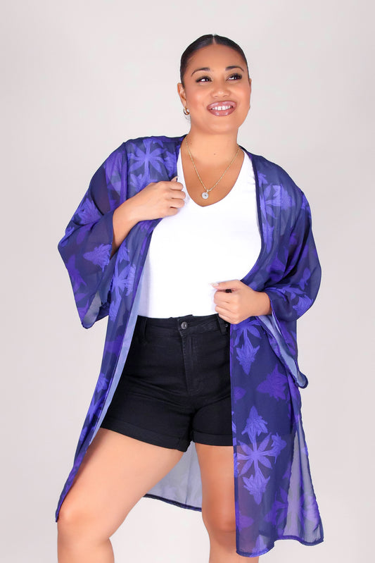 TORCH GINGER QUILT CHIFFON CARDIGAN