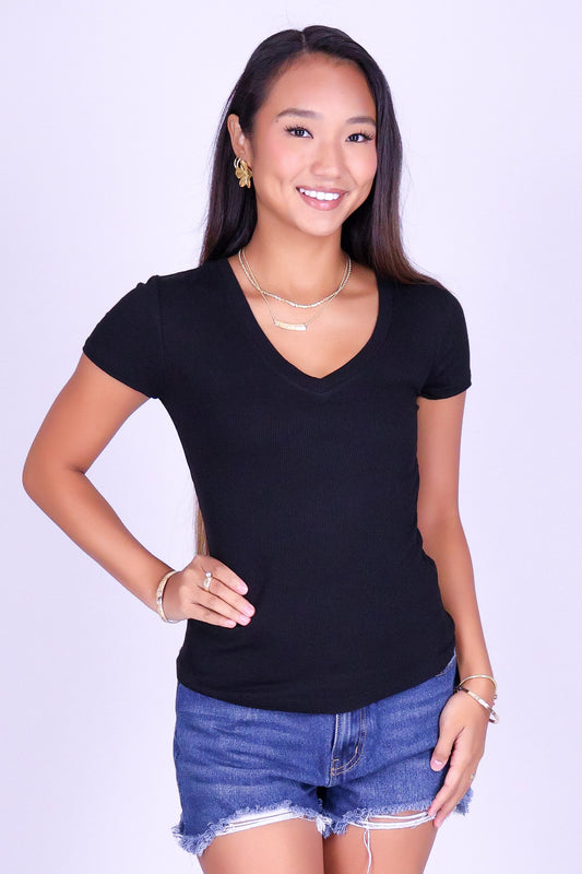 SIMPLY WORN RIBBED TEE